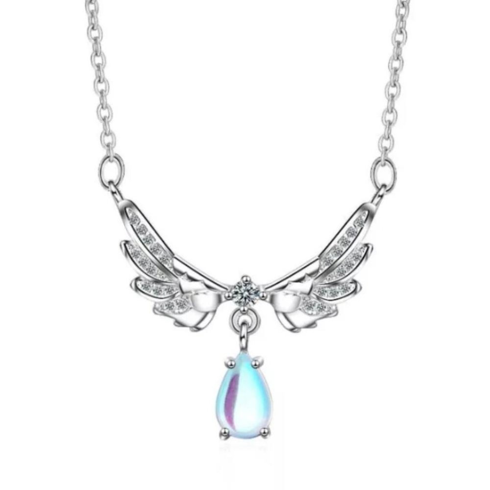 925 Silver Angel‎ Wings Sparkly Necklace